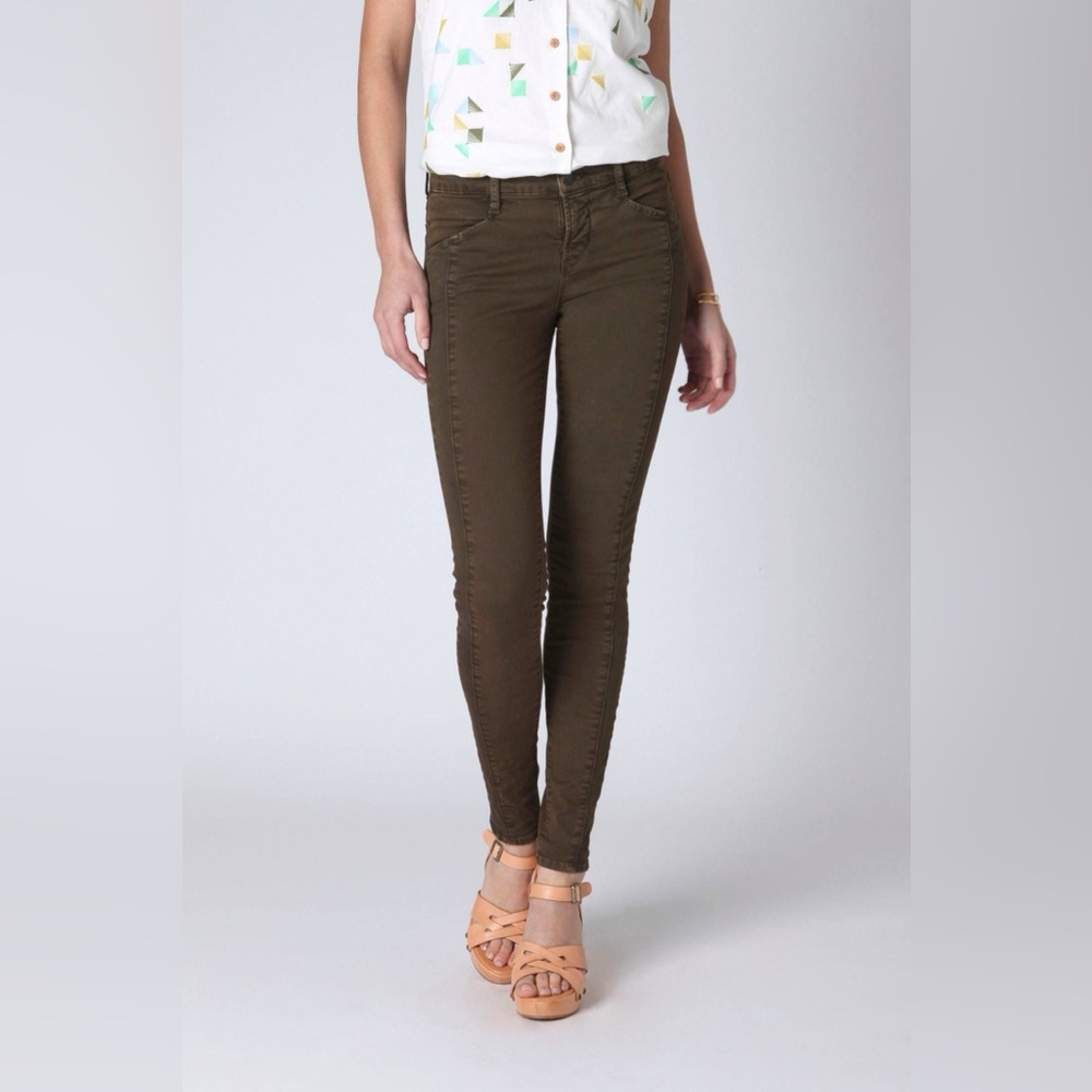 Anthropologie | J Brand Twill Kinsey Skinny Pants - Olive Size 30